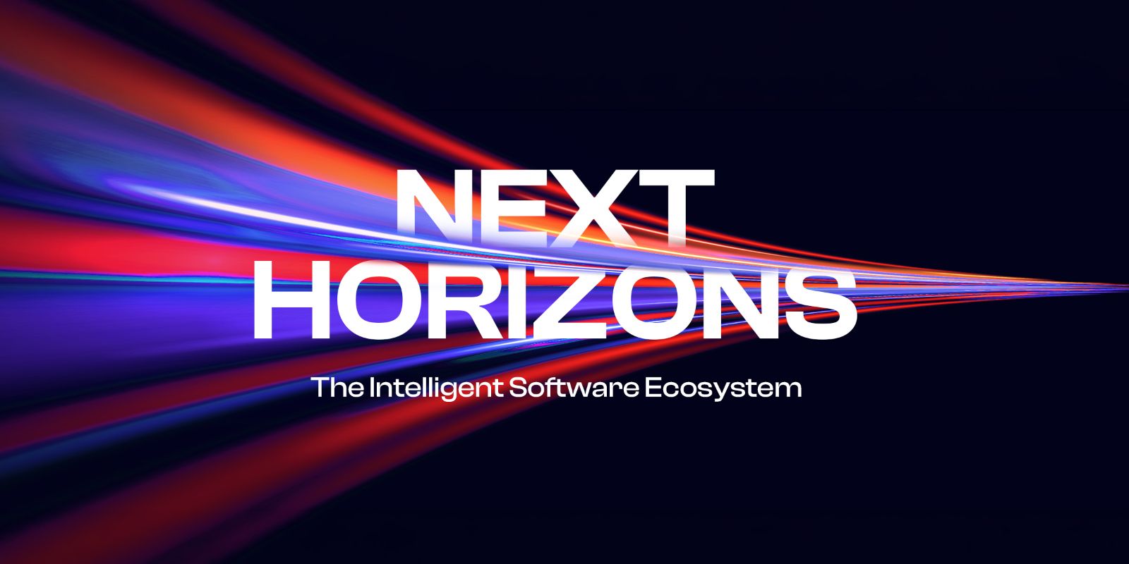 Vector’s Next Horizons 2026 event: explore the future of software-defined systems in practice. Vector event graphic with bold white “NEXT HORIZONS” text, colorful red, blue, and purple light beams stretching across a dark background, and the tagline “The Intelligent Software Ecosystem.”